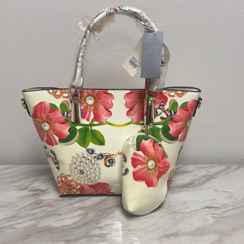 Floral Women's Bag with Pouch